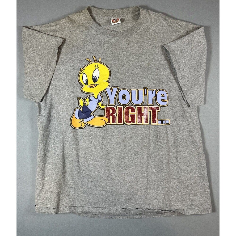 Y2K Vintage 2001 Looney Tunes Tweety Sylvester Tee Freeze